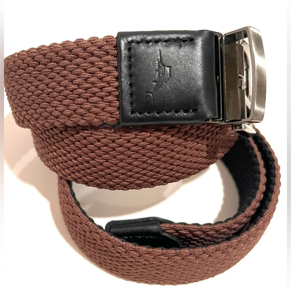 NWOT -Tommy Bahama Men’s Woven Reversible Belt-Brown/Black w.Silver Buckle- L/XL